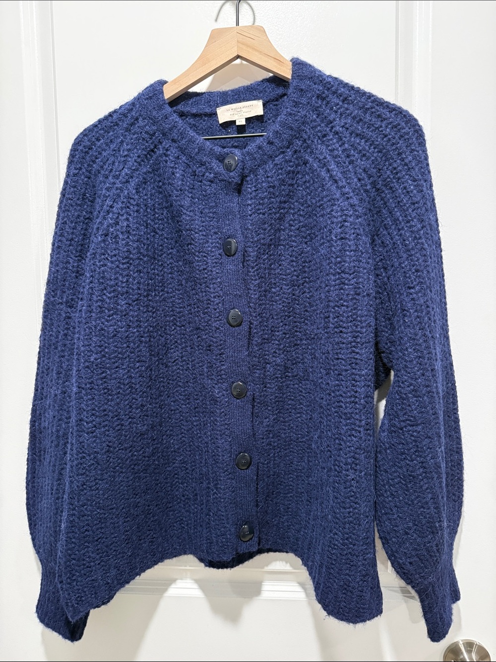 Sezane Emile Cardigan Navy Blue - Size XL
